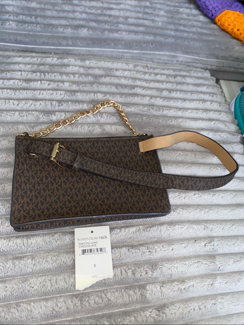 Michael Kors Chocolate Logo Chain Strap Fannypack
